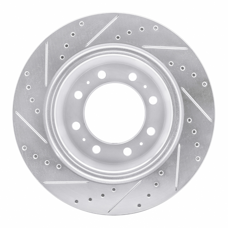Dodge Ram 2500 Brake Rotor (1) - Rear Right - R1 Concepts - Drilled & Slotted - Silver - `09-`25